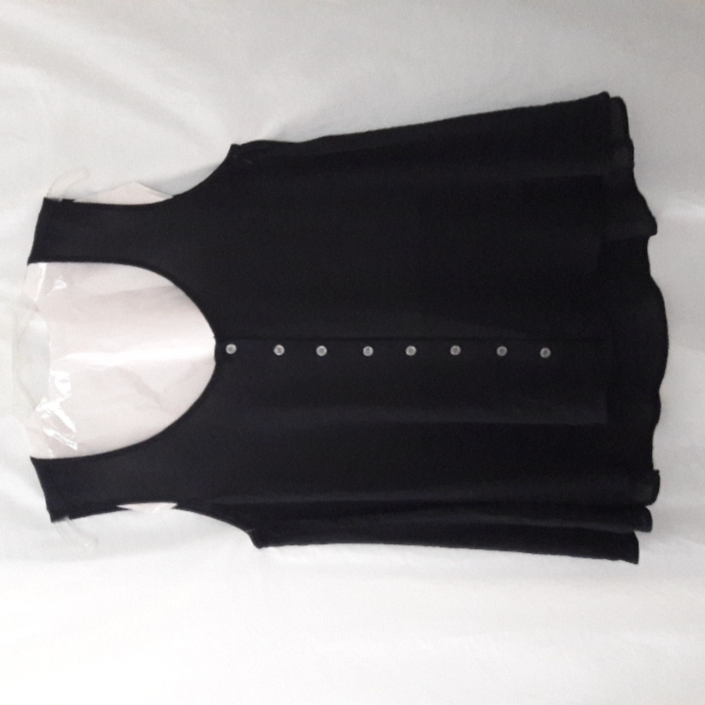 Style & Co Top Size M Buttons Down Sleeveless High Low hemline New